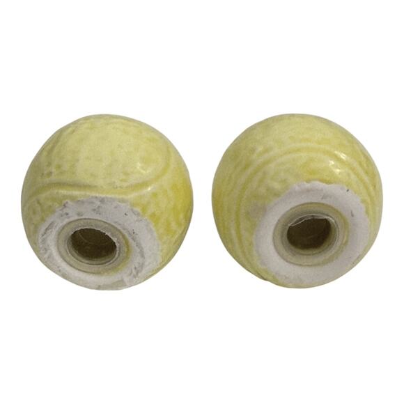 Vintage Ceramic Yellow Tennis Balls Salt and Pepper Shaker Set - Picture 2 of 7